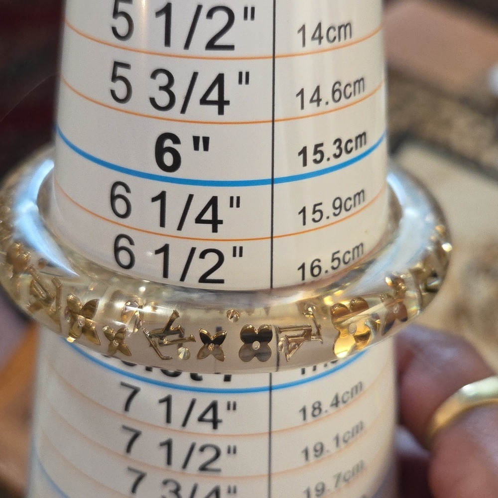 Louis Vuitton Clear and Gold Bangle (Full Inclusion) Size 6.5 - Picture 5 of 5
